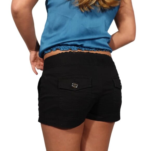 Express Black Mini Button Shorts-2 - Picture 3 of 6